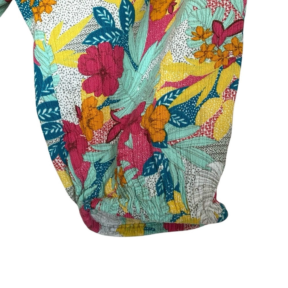 Lane Bryant 3X Classic Medium-Sleeve Peasant Top in Bali Bliss with 3/4 Sleeves - Picture 4 of 12
